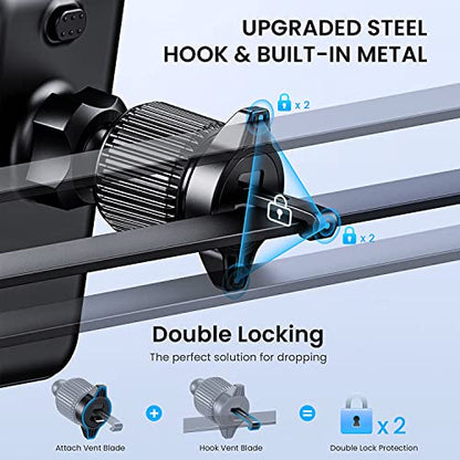 Car Vent Phone Mount for Car [Military-Grade Hook Clip] Phone Stand for Car [Thick Cases Friendly] Air Vent Clip Cell Phone Holder for Smartphone, iPhone, Automobile Cradles Universal
