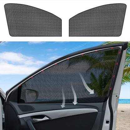 ZATOOTO Car Sun Shades for Driver Side Window, Front Window Sun Shade for Car Mesh Shade Protection from Heat and UV for Sleeping Camping - color: Front 2pack
