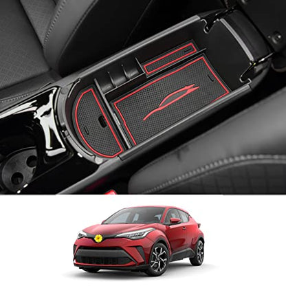 CDEFG Center Console Accessory Organizer Compatible with 2018 2019 2020 2021 2022 CHR C-HR, ABS Material Armrest Box Insert Tray (Red) - color: 1Pcs Red for CHR 2018-2023