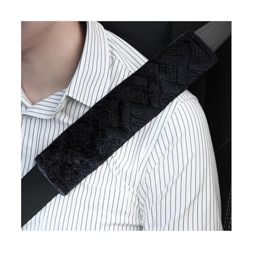 Dickno 2 PCS Car Seat Belt Pads Cover, Soft Comfortable Safe Belt Shoulder Strap Covers Harness Pad Helps Protect Your Neck and Shoulder, Universal Interior Accessories for Most Vehicles (Black) - color: Black