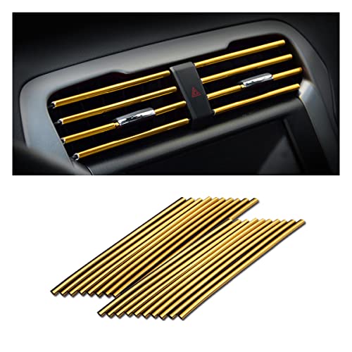 20 Pieces Car Air Conditioner Decoration Strip for Vent Outlet, Universal Waterproof Bendable Air Vent Outlet Trim Decoration, Suitable for Most Air Vent Outlet, Car Interior Accessories (Gold) - color: Gold