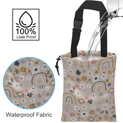 Car Trash Bag Hanging Creative Floral Rainbows Car Trash Can Waterproof Garbage Bag Hanging for Car Back Seat - color: Creative Floral Rainbows