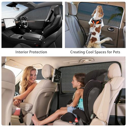 ZATOOTO Car Side Window Sun Shade 4 Pack, Window Shades for Baby Magnetic Mesh Sun Shade Protection from Heat and UV for Sleeping, Camping, Breastfeeding - color: Front&Back 4pack