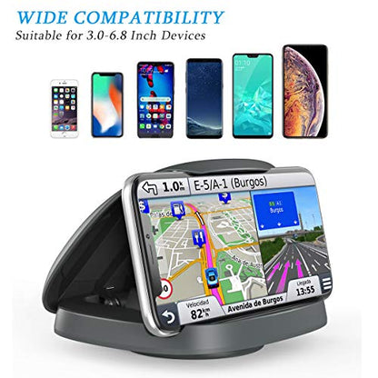 JOYEKY Cell Phone Holder for Car, Vertical Horizontal Car Phone Mount with 360° Rotate Dashboard Cradle Compatible iPhone Samsung Galaxy Android Smartphones, GPS Devices - color: Gray