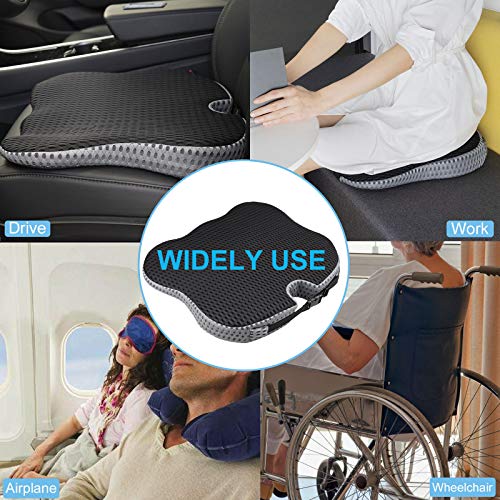 2025 Upgrades Car Coccyx Seat Cushion Pad for Sciatica Tailbone Pain Relief, Heightening Wedge Booster Seat Cushion for Short People Driving, Truck Car Accessories Driver, for Office Chair