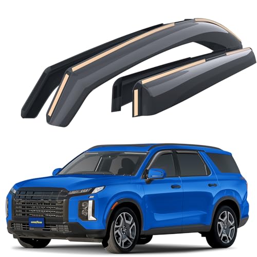 Goodyear Shatterproof in-Channel Window Deflectors for Hyundai Palisade 2020-2025, Rain Guards, Window Visors for Cars, Vent Deflector, Car Accessories, 4 pcs - GY008121 - color: For Palisade 20-25