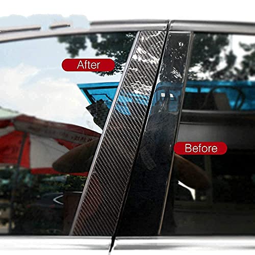 6PCS Car Window B C Pillars Stickers Carbon Fiber Decals Trim Compatible with BMW E60 2003 2004 2005 2006 2007 2008 2009 2010 Accessories - color: E60 (2003-2010)