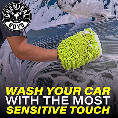 Chemical Guys Chenille Premium Scratch-Free Microfiber Wash Mitt for Car Washing - 2 Pack, Lime Green, Ultra-Soft Car Wash Gloves, Swirl-Free Finish, Safe for Trucks, SUVs, Motorcycles, and More - size: 2 Pack