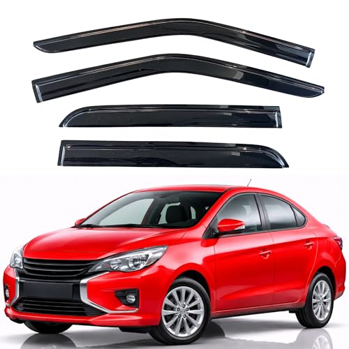 KPY Rain Guards Fit for 2014-2022 Mitsubishi Mirage Sedan, Out-Channel Window Visors Vent Wind Deflectors 4PC, Car Accessories for 14-22 Mirage Sedan (Excludes Hatchback) - size: 2014-2022 Mirage Sedan