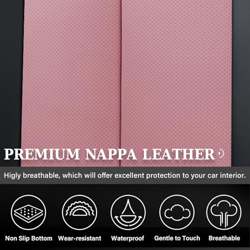 Coverado Car Seat Covers, Back Seat Cover, Rear Car Seat Cover, 3-Pieces Waterproof Car Seat Cushion, Car Seat Protector, Faux Leather Seat Cover Seat Protector Universal Fit Most Cars, Black&Pink - color: Black&Pink