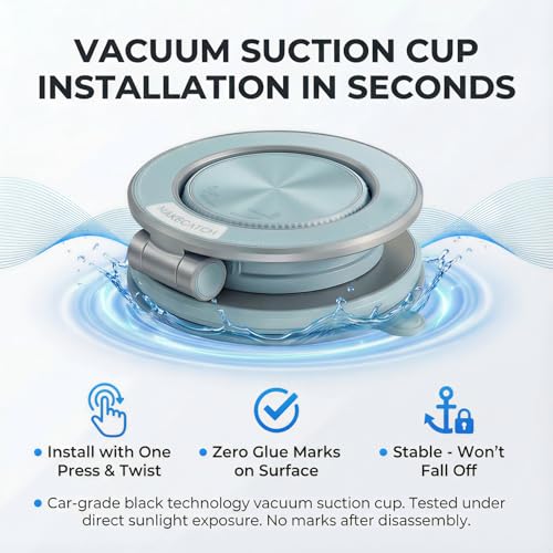 Magnetic Car Phone Mount, 0.83" Ultra-Slim Foldable Holder, [Vacuum Suction & Adhesive Pad] for Textured Dashboard/Windshield, 3-Joint Metal MagSafe Mount for iPhone 17 Pro Max/Pixel (Blue) - color: Blue