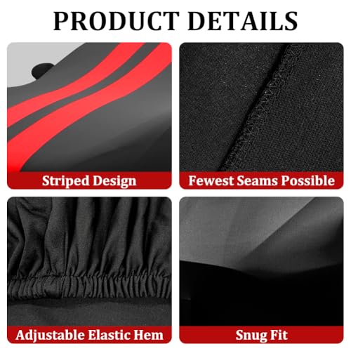 WinPower Indoor Car Cover, Stretch Dustproof Protection Fit 181-192 Inch Sedan Full Car Cover for Underground Garage Car Show, Black and Red - size: L-CAR(181-192 Inch)