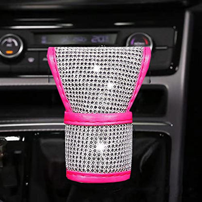 Plush Auto Gear Shift Knob Cover with Crystal Glitter Bling Rhinestones for Girls,Lady Universal Fit (Bling) (Pink) - color: Pink