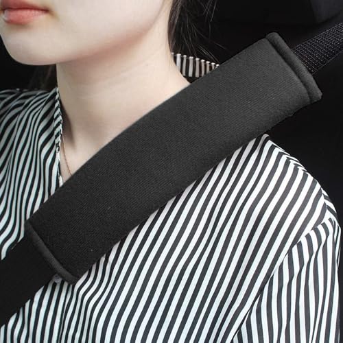 GAMPRO 2-Pack Universal Car Seat Belt Shoulder Pad Cover - Soft &Breathable Strap Cover for Adults and Kids (2Black) - color: Black