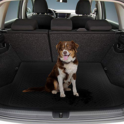 FH Group Climaproof™ Trimmable Non-Slip Vinyl Floor Mats Full Set - Universal Fit for Cars Trucks and SUVs (Black) F11306 + F16400 - color: Black, style: Combo Set
