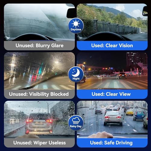 New Upgrade 3.0 Automotive Oil Film Cleaning Brush for Car Windows - Clear Vision Windshield Cleaner with Anti-Rain & Anti-Fog Coating for Improved Clarity and Safer Driving (2PCS) - size: XL