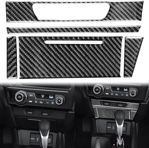 Auto Center Console Seat Heated Buttons Frame Panel Sticker Real Carbon Fiber Interior Trim Compatible with Honda Civic 9 Coupe/Sedan 2013 2014 2015 Accessories Black - A - color: Center Console Seat Heated Buttons Frame Panel - a