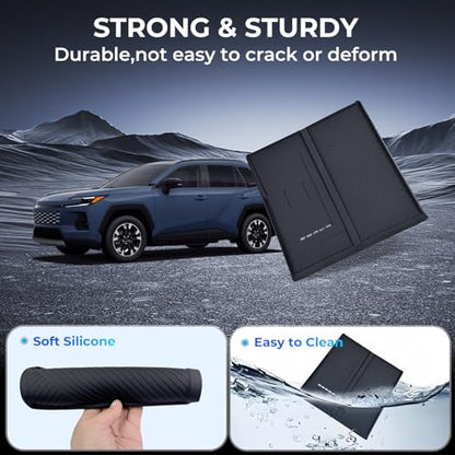 Wireless Charging Protective Mat for Toyota RAV4 2026, Center Console Interior Accessories Silicone Anti-Slip Wireless Charger Cover Pad for 2026 RAV 4, Black - style: Fits for Toyota RAV4 2026