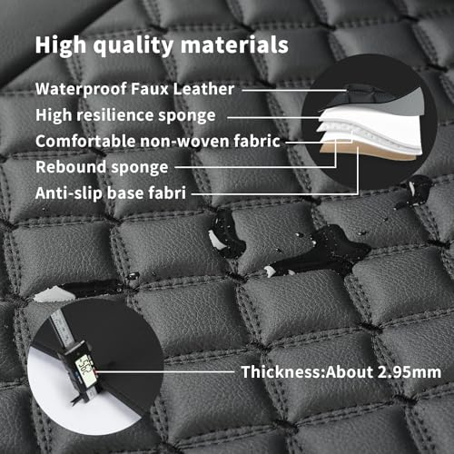 2pcs Car Seat Covers,Leather Water Proof Material No Slip Soft Car Seat Protector Side not Wrapped,for Car with Airbags,Seat Covers Universal for Most Automotive,Suvs,Vans,Trucks (Black) - color: Black