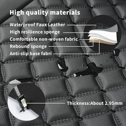 2pcs Car Seat Covers,Leather Water Proof Material No Slip Soft Car Seat Protector Side not Wrapped,for Car with Airbags,Seat Covers Universal for Most Automotive,Suvs,Vans,Trucks (Black) - color: Black