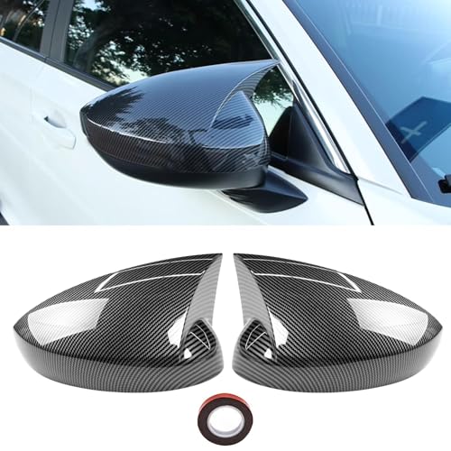 Moonlinks Compatible with 2022 2023 2024 2025 2026 Honda Civic Side Ox Horn Mirror Cover Overlay, Carbon Fiber LH & RH Side Door Exterior Rearview Mirror Cap Trim for 11th Gen Civic (1 Pair) - size: 11th OX Horns- Pair Carbon