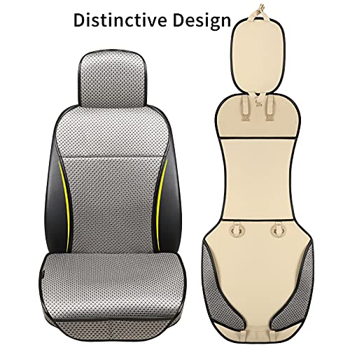 Auto Newer Luxury Breathable Car Seat Cover Fit Four Seasons, Universal Front of Car Seat Cushions, Bottom Seat Covers of Full Wrapped Edge,Universal Fit for 95% Cars,SUV,Pickup,Van(Grey，2PCS) - color: Grey-2PCS