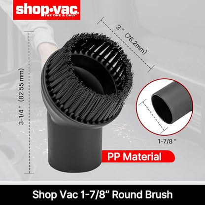 Shop-Vac 2-PC Nozzle Kit with Adapter, 1-7/8 Inch Diameter for Wet/Dry Vacuum, Includes Crevice Tool, Round Brush and Adapter