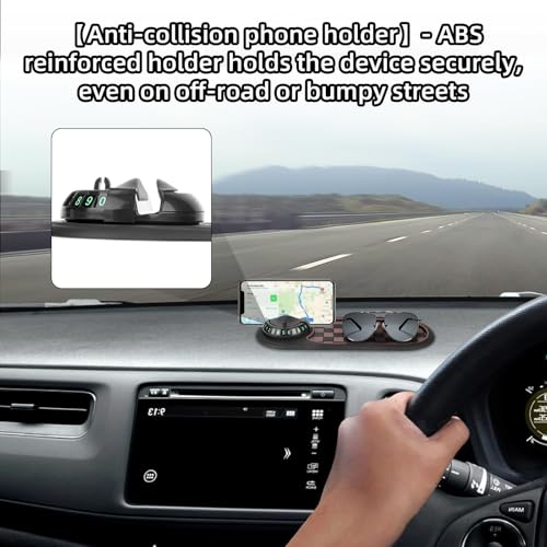lasuroa Multifunctional Car Anti-Slip Mat with Phone Holder, 360°Rotatable Mobile Phone Holder Anti Slip Pad for Car Dashboard Keys Sunglasses Gadgets Storage