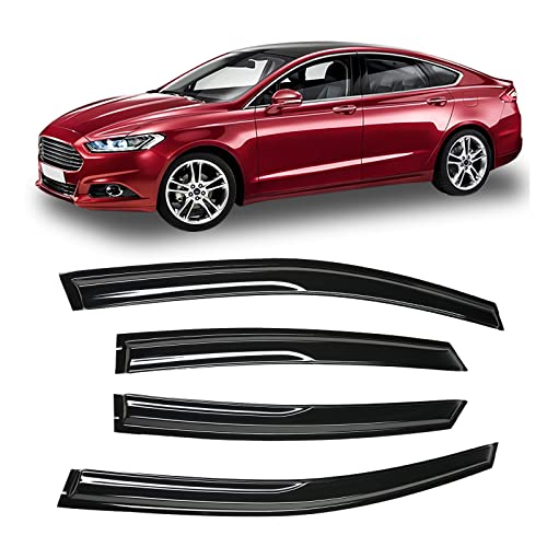 94714 Tape-On Smoke Tinted Side Window Visor Deflectors Vent Rain Guards Compatible with Fusion 2013-2020 S SE SEL Titanium Hybrid - size: 2013-2020 Fusion