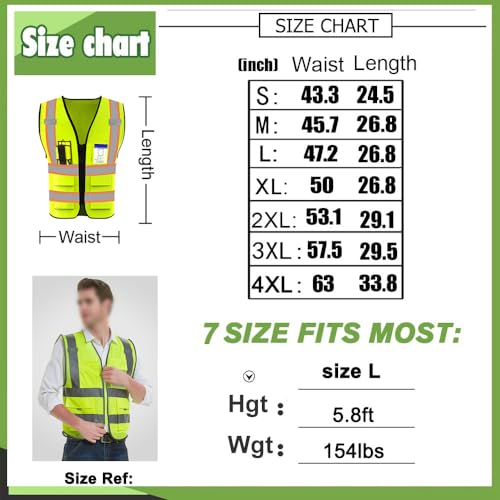 High Visibility Reflective Safety Vest with Pockets Custom Your Logo Safety Workwear - color: A Black Green Webbing, size: Small