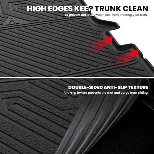 LASFIT Trunk & Backrest Mat for Ford Explorer 2011-2019, Custom Fit All Weather Protector TPE One-Piece Design Easy Installation Trunk with Seatback Mat, 1pc Black - style: 3) Explorer 6&7 Seats| 11-19 | Cargo&Seatback