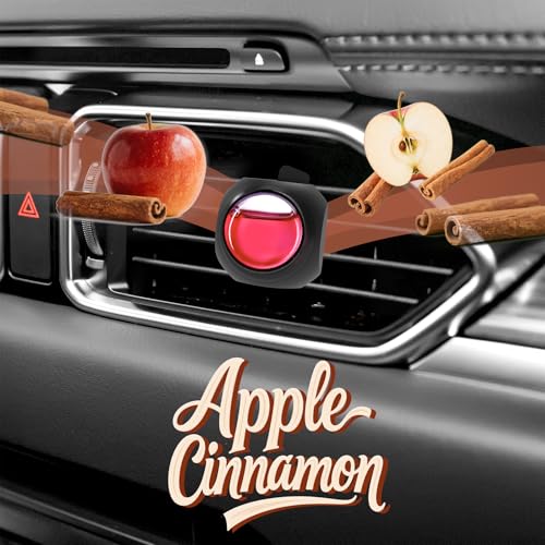 Car Air Freshener Vent Clips, 8 Pack, Provides Long-Lasting Scent, Up to 240 Days, Odor Eliminator (Apple Cinnamon) - color: Apple Cinnamon