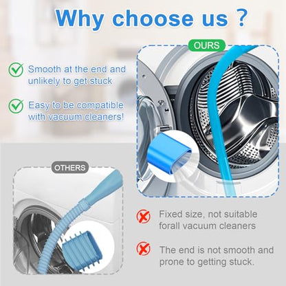 Upgraded Dryer Vent Cleaner: Universal Vacuum Hose Kit Attachment for Lint Removal Fits All Vacuums Cleaner Dryer Cleaning Tools for Clogged Ducts (Blue) - color: Blue