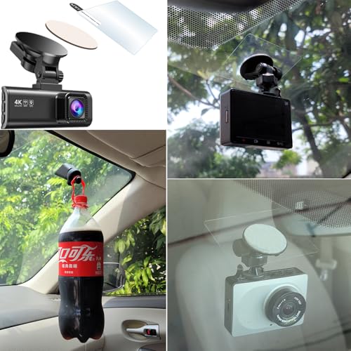 10Pcs Heavy Duty Dash Cam Sticky Pads and Windshield Electrostatic Film,Heat Resistant Double Sided Sticky Tape for GPS Holder,Dashboard Phone Mount Stronger Bond,Customizable,No Residue,Easy Install - color: The White Double-sided Sticker Adhesive