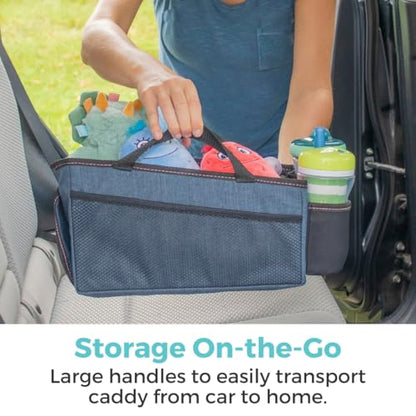 Toddleroo by North States - Car Organizer Caddy: Portable Diaper Caddy for Car - Baby Car Organizer & Storage - Navy