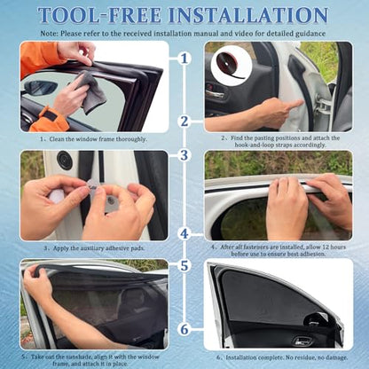 Car Window Shades,2 Pack Car Side Window Sunshade,Breathable & Retractable Car Window Shade for Baby,Universal Fit Most of Cars,Glare Shield,Protect Privacy(Front Windows) - size: Medium-for Front Windows