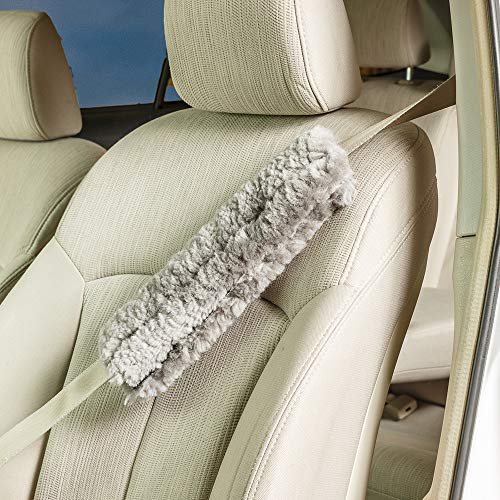 Engel Worldwide Soft, Comfortable Universal Fitting Genuine Merino Sheepskin Seat Belt Shoulder Cover Pads for Adults, Children, Youth.Twin Pack! Multiple Colors Available! (Mushroom) - color: Mushroom
