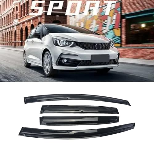 Window Visor with 2009-2014 Honda FIT 4 Door Rain Guards Outside Mount Sun Rain Wind Guards Window Visors for Cars, Vent Deflector 4 pcs 94129 - size: 2009-2014 Honda FIT