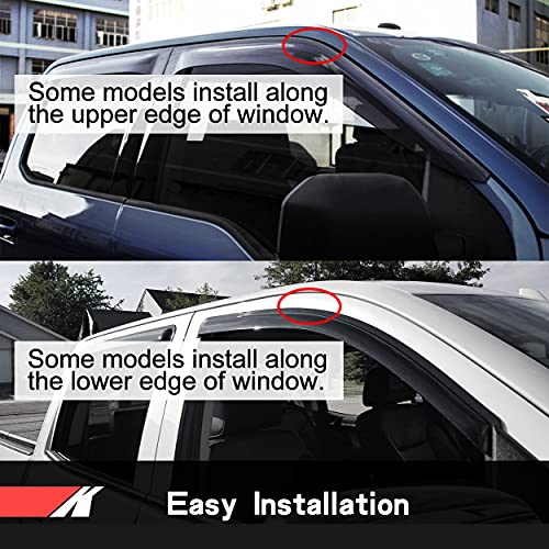 Side Window Wind Deflector fit for 2011-2015 Chevy Cruze&2016-2016 Chevrolet Cruze Limited, 4pcs Out-Channel Tape-On Rain Guards Set, Dark Smoke Nice Window Shade Visor 94611 - size: 2011-2016 Chevrolet Cruze