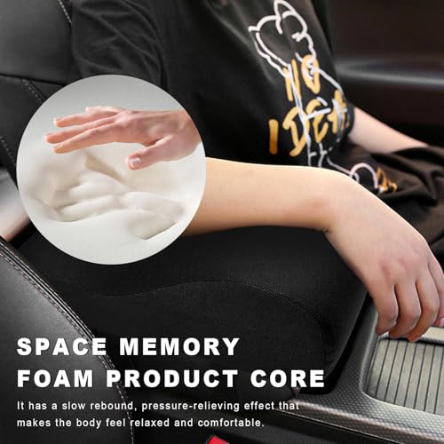 Car Center Console Cover, 12.2"×6.3"×3.9" Soft Comfortable Memory Foam Armrest Cushion Pad, Universal Arm Rest Seat Box Pillow Protector for Most Vehicles, Car Accessories