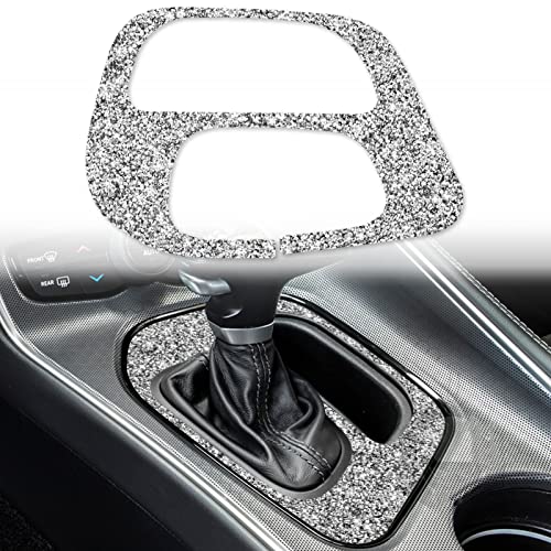 Toworldit Interior Accessories Bling Crystal Rhinestone Dashboard Decoration Cover Trim Sticker Compatible with Dodge Challenger 2015-2023 (Gear Shift Box Panel Sticker) - color: Gear Shift Box Panel Sticker
