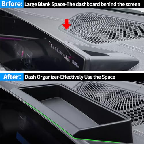 Compatible with BMW 3 Series Center Console Organizer,Behind 12.3" Touchscreen Dash Console Organizer for 3 Series G20 2023-2024/4 Series G22 2024,BMW Dash Storage Box Tray,Matte Black - size: G20 G22 Dashboard Organizer