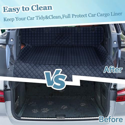 SUV Cargo Liner for Dogs Car Seat Cover Waterproof Non-Slip Car Seat Protector for Dogs Cargo Cover with Bumper Flap Protector for Cars, SUV and Truck, Universal Cargo Mat, 90"x55" - size: 55" x 90"