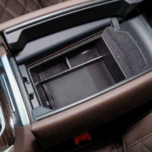 Center Console Organizer Tray Compatible with BMW X5 G05/ X6 G06/ X7 G07 Accessories, X5 G05/ X7 G07 2019-2024 2025 2026, X6 G06 2020-2024 2025 2026 Secondary Storage Armrest Glove Box, Black