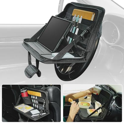 JOYTUTUS Steering Wheel Tray, Car Multifunctional Laptop Desk, Car Office Bag, Back Seat Headrest Table for Eating, Fit for Small sedan and Small SUV, Like the Honda Civic, Honda CR-V, etc. - size: X-Small
