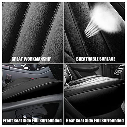Car Seat Covers Front Seats, Super Luxurious Heavy Universal Duty Waterproof Leather Automotive Vehicle Cover for Cars SUV Pick-up Truck, Non-Slip Seat Black White Car Accessories (2 PCS Front/White) - color: 2 PCS Front/white
