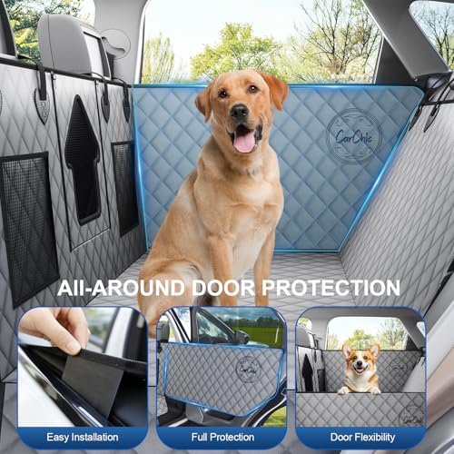 Dog Car Seat Cover for Back Seat - Waterproof Pet Hammock with Embedded Insert Door Protectors (Large for Full-Size Trucks, Large SUvs) - size: Large for Full-Size Trucks, Large SUvs