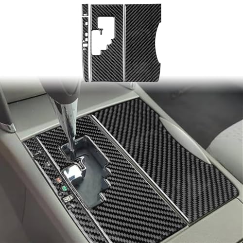 Real Carbon Fiber Car Center Console Gear Shift Box Knob Panel Cover Interior Trim Sticker Compatible with Toyota Camry 2007 2008 2009 2010 2011 Accessories (Type D) - color: Black 04