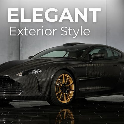 RockRose Epoxy High Gloss Black Carbon Fiber Vinyl Wrap, Anti-Wrinkle, Air Release Automotive Bubble Wrap, Self Adhesive Car Vinyl Sticker DIY Decals 5FT x 5FT - color: 5D Black, size: 5FT x 5FT