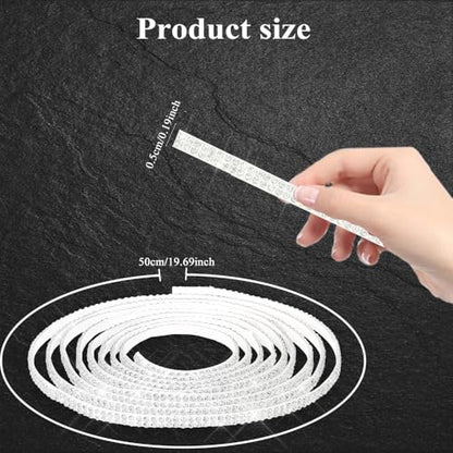 Bling Car Trim Self Adhesive Strip, 16.4Ft Crystal Rhinestone Vehicle Dashboard Line Molding Stickers, Universal Diamond Auto Interior Exterior Decor Accessories for Women Girls (White)